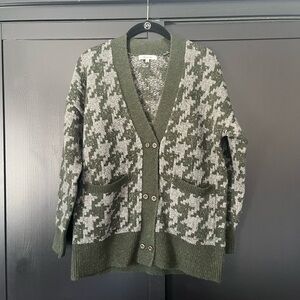 Madewell Allston Double-Button Cardigan Sweater in Houndstooth